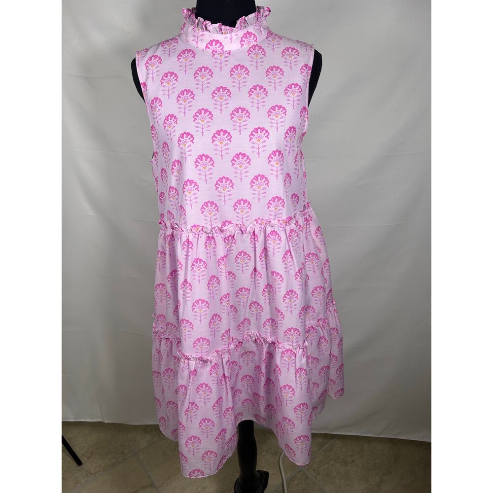 J Marie Pink Patterned Short Sleeve Mini Dress